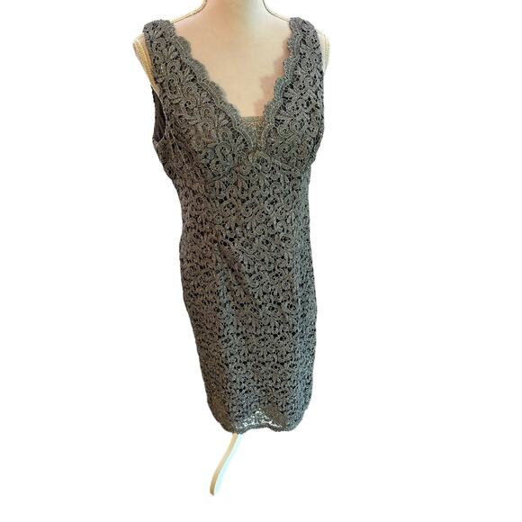 Elegant Gray Lace Dress - Picture 7 of 14